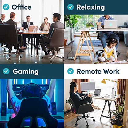 Lifelong Office Chair Wheels Replacement Rubber Chair Casters for Hardwood Floors and Carpet, Set of 5, Heavy Duty Desk Wheels to Replace Office Chair Mats - Fits 98%