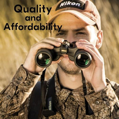 Nikon Aculon A211 8x42 Binoculars (8245) Black Bundle with Nikon Lens Pen, Carry Case, Neck Strap, and Lens Cloth - High Powered Binoculars for Adults - Bird Watching, Hunting, and Travel Zoom
