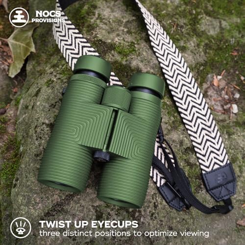 Nocs Provisions Pro Issue 8x42 Compact Fogproof Waterproof Binoculars for Adults & Kids, 8X Magnification, Wide View Multi-Coated Lenses for Bird Watching, Hunting & Stargazing - Canopy Green