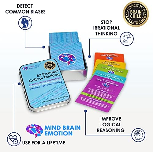 52 Essential Critical Thinking: Smart Flash Cards to Uncover Implicit Biases, Detect Cognitive Biases in Social Media, AI, Writing, Speech, Debate, for Teens & Adults - by Harvard Educator