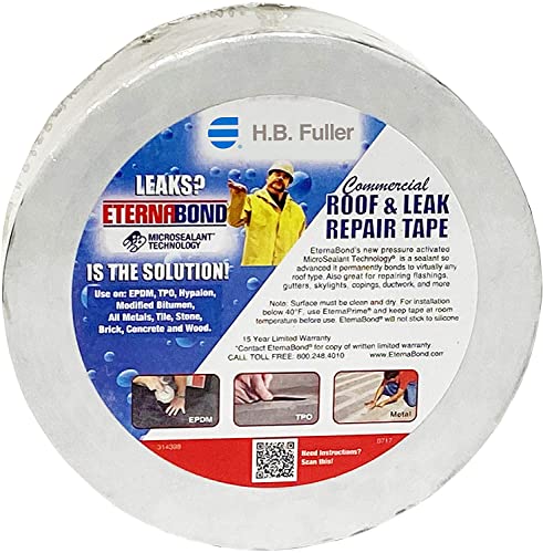 EternaBond RoofSeal Black 2" x50' MicroSealant UV Stable RV Roof Seal Repair Tape | 35 mil Total Thickness - EB-RB020-50R - One-Step Durable, Waterproof and Airtight Sealant