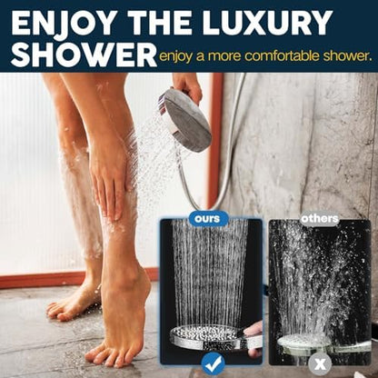 Shower Head,8”Rain Shower Head with Handheld Spray Combo with 11'' Angle Adjustable Extension Arm/Flow Regulator/Shower System,High Pressure Rainfall Shower Head Bathroom,Chrome