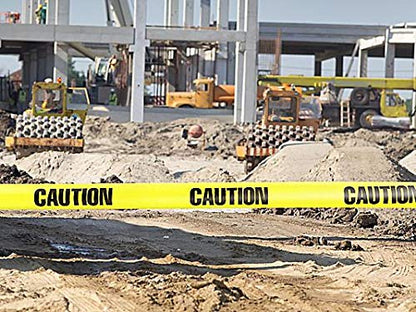 ATERET Premium Yellow Caution Tape 3-Pack 3 inch x 1000 feet, Hazard Safety Tape, Construction Tape for Danger/Hazardous Area, Ideal Use for Halloween Decorations, Party, Work-Site