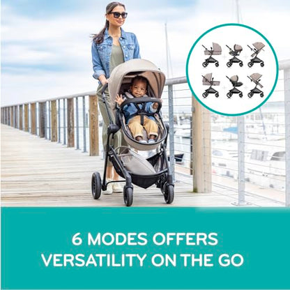 Evenflo Pivot Modular Travel System with LiteMax Infant Car Seat (Casual Gray)
