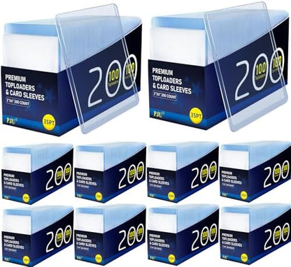 2000 Card Sleeves Top Loaders for Cards, Premium Toploaders for Cards, 3"x4" Baseball Card Protectors Hard Plastic, Hard Card Sleeves, Sports Trading Card Holder (1000 Toploaders + 1000 Penny Sleeve)