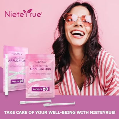 (60 Counts) Nieteyrue Suppository Applicator for Women Fit to Size 00 Cap-sules Soft Tip Auxiliary Tool for Pills Feminine Care Tablet Applicators Individually Wrapped