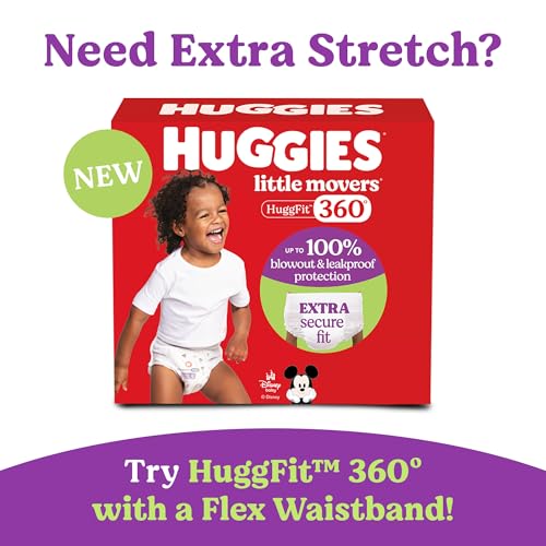 Huggies Size 4 Diapers, Little Movers Baby Diapers, Size 4 (22-37 lbs), 150 Count (6 Packs of 25), Packaging May Vary