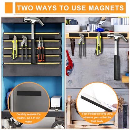 MIKEDE Black Magnets, 30 Pack Strong Neodymium Magnets Bar, Heavy Duty Rare Earth Magnet with Adhesive Backing, Powerful Bar Magnet for Crafts Kitchen DIY Science Office - 2.36 x 0.4 x 0.2in