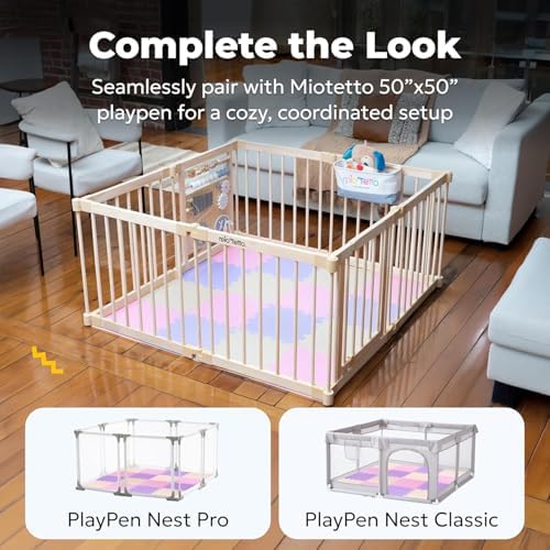 MioTetto Foam Floor Tiles for Kids - Non-Toxic Soft Comfortable Baby Play Mat, Thick Tummy Time Mat, Interlocking Foam Tiles for Development & Crawling, Soft Cushioned Play mat for Babies 6-12 Months