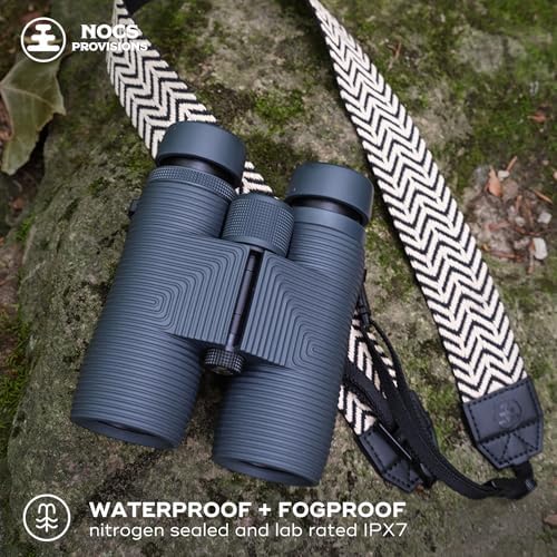 Nocs Provisions Pro Issue 10x42 Compact Fogproof Waterproof Binoculars for Adults & Kids, 10X Magnification, Wide View Multi-Coated Lenses for Bird Watching, Hunting & Stargazing - Talus Gray