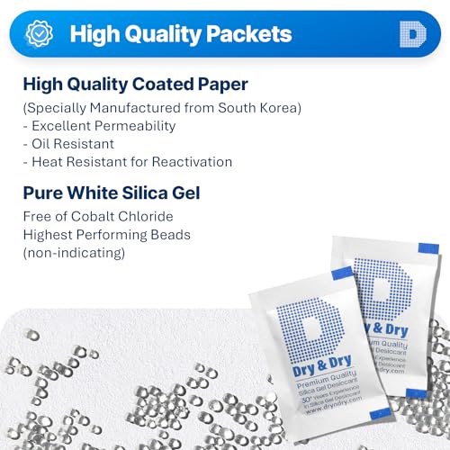 Dry & Dry 2 Gram [7000 Packets] Silica Gel Packets Desiccants, Silica Packets - Rechargeable Silica Gel Packs, Silica Gel Packets, Desiccants Packets, Silica Gel