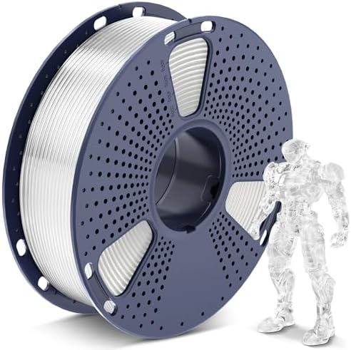 SUNLU 3D Printer Filament PLA Filament 1.75mm, Neatly Wound 3D Printing Filament 1.75mm, Dimensional Accuracy +/- 0.02 mm, Fit Most FDM 3D Printers, 1kg Spool (2.2lbs), Transparent, Clear PLA