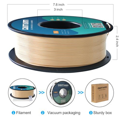 GIANTARM 3D Printer Filament, Bone White Pla Filament, 1Kg(2.2lbs) Spool, 1.75mm Dimension Accuracy +/- 0.03mm, 3D Printing Filament