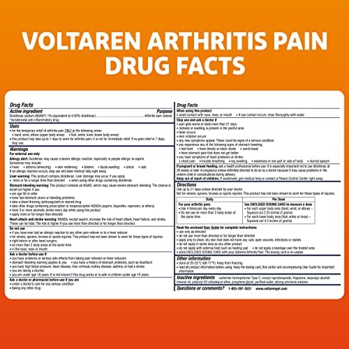 Voltaren Arthritis Pain Gel for Powerful Topical Arthritis Pain Relief with Diclofenac - NEW Easy Open Cap - 100 g x 2
