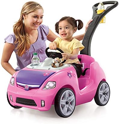 Step2 Whisper Ride II Ride On Push Toy Car, Pink – Ride On Car with Included Seat Belt, Easy Storage and Transport, Makes a Great Stroller Alternative