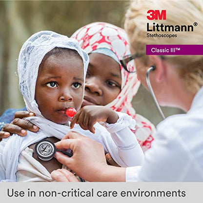 3M Littmann Classic III Monitoring Stethoscope, 5835, More Than 2X as Loud, Weighs Less, Stainless Steel Chestpiece, 27" Turquoise Tube