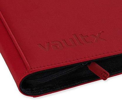 Vault X 12 XL Pocket Trading Card Zip Binder - 624 cards, Premium Exo-Tec Album Material, 26 Side-Loading Pages, Folder for Collectible Card Games, Sports, TCG (Red)