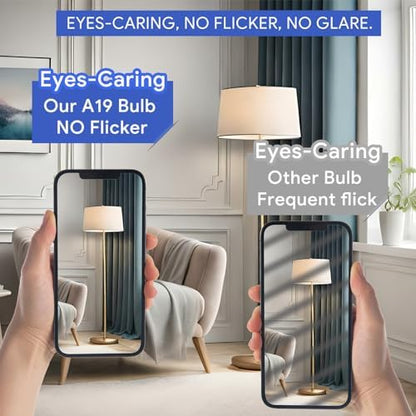 24 Pack A19 LED Light Bulb Daylight 5000K LED Bulbs, 60 Watt Equivalent, Efficient 8.5 Watt, 800 Lumens, E26 Medium Base, Non-Dimmable, ETL/UL Listed