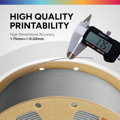 OVERTURE 2KG Bundle PLA Filament 1.75mm, Neatly Wound 3D Printer Filament 2 Pack 1kg Spool (2.2lbs), Dimensional Accuracy +/- 0.02 mm, Fit Most FDM 3D Printers (Light Gray 2-Pack)