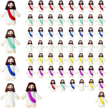 Mini Jesus Figures, Set of 60pcs Action Figures Little Jesus Figures, Tiny Jesus Figures to Hide and Seek Religious Gifts for Easter Egg Stuffers