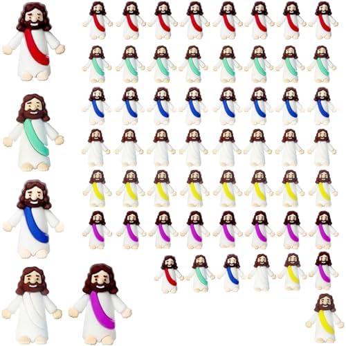 Mini Jesus Figures, Set of 60pcs Action Figures Little Jesus Figures, Tiny Jesus Figures to Hide and Seek Religious Gifts for Easter Egg Stuffers