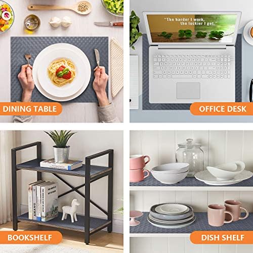 Shelf Liners for Kitchen Cabinets Refrigerator Liners Waterproof & Oil-Proof Kitchen Cupboard Liner Non-Slip Drawer Mats EVA Non Adhesive Fridge Liner for Shelves - Gray 11.8 x 236.2 Inches