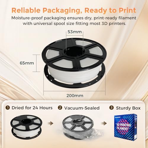 FLASHFORGE PLA Filament 1.75mm +/- 0.02mm, Matte White 3D Printer Filament 1kg (2.2lbs) Spool, Excellent Printing Performance, Easy to Use for Most FDM 3D Printers