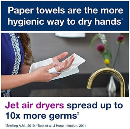 Tork Matic Soft Hand Towel Roll, White, Premium, H1, Quick-Absorbing, Long-Lasting, Thick 2-Ply, 6 Rolls x 575 ft, 290096