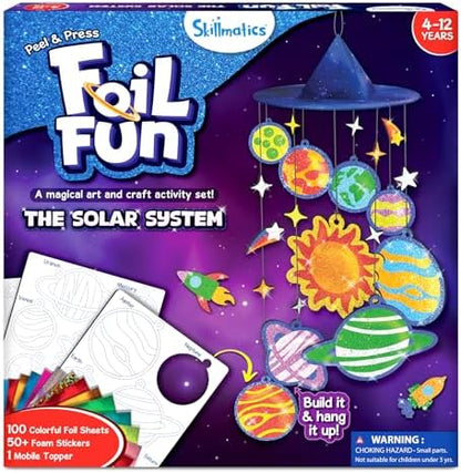 Skillmatics Foil Fun Solar System - Space Art & Craft Kit for Kids, Mess-Free Fun, Creative Activity, DIY Decor, Gifts for Boys & Girls Ages 4, 5, 6, 7, 8, 9, 10, 11, 12