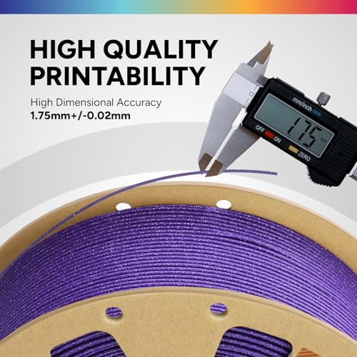 OVERTURE PLA Filament 1.75mm, Neatly Wound 3D Printer Filament 1kg Spool (2.2lbs), Dimensional Accuracy +/- 0.02 mm, Fit Most FDM 3D Printers (Sparkle Purple)
