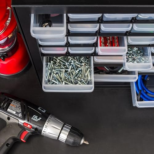 IRIS USA Screw Tool Organizer Small Parts Cabinet Chest, 44-Drawer Hardware Electronics Nuts Bolts Storage Drawers Organization Toolbox Garage Craft Business Teacher Beads Scrapbook Art Hobby - Black