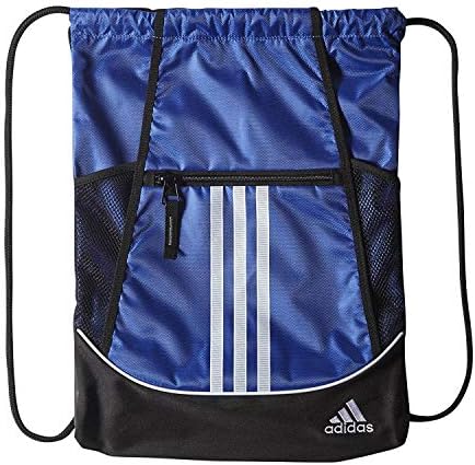 adidas Alliance Sackpack, Drawstring Backpack, Lightweight Small Gym Bag for Women and Men, Team Royal Blue/Blue, One Size