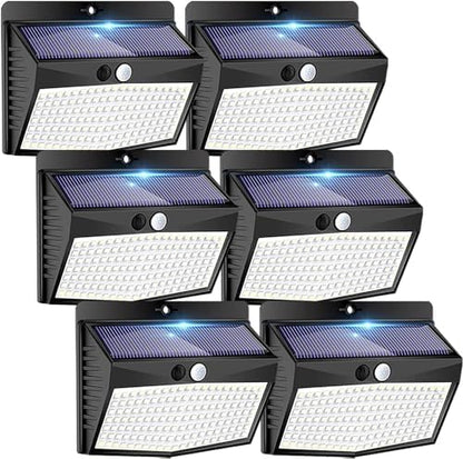 [6 Packs] Solar Lights Outdoor Motion Sensor Solar Security Lights Waterproof with 3 Lighting Modes Solar Powered Wall Lights Outside for Garden Fence Yard Deck