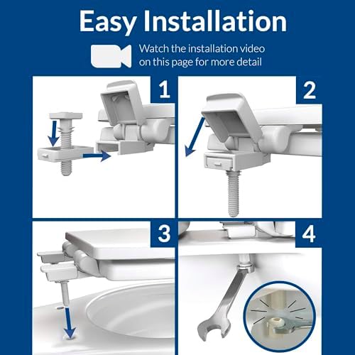 Mayfair Cassel Slow Close Toilet Seat, Easy Clean, Non Slip Premium Wood Seat, Easy Install, Made in USA, Elongated, White