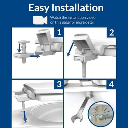 Mayfair Cassel Slow Close Toilet Seat, Easy Clean, Non Slip Premium Wood Seat, Easy Install, Made in USA, Elongated, White