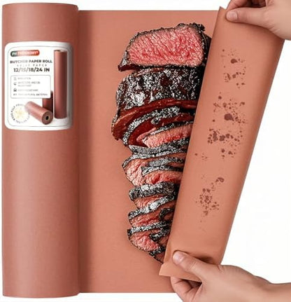 PH PERKHOMY Pink Butcher Paper Roll 24" x 3600" (300') for Smoker BBQ Grilling Smoking Meat Unbleached Uncoated Unwaxed (Pink, 24" x 300')