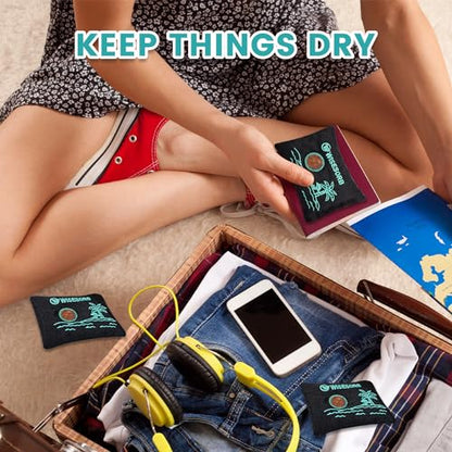 100g x 5pcs Rechargeable Desiccant Packs, Reusable Car Dehumidifier Bags Color Indicating Silica Gel Packets Moisture Absorbers for Storage Bins, Suitcase, Safe, 3D Filaments, Electronics