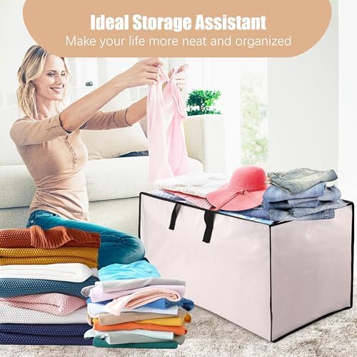 Heavy Duty Moving Bags with Backpack Straps and Strong Handles, Alternative to Moving Boxes and Storage Totes for Dorm Room Essentials, 12 Pack, Clear
