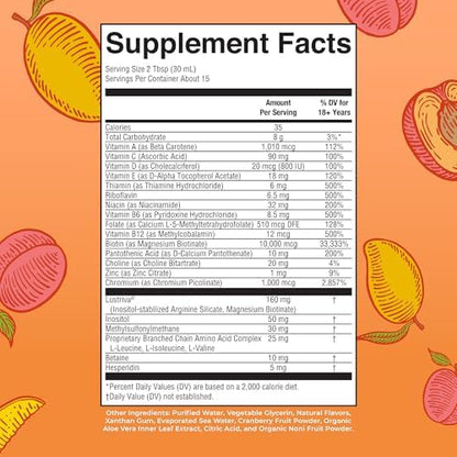 MaryRuth's Liquid Multivitamin + Hair Growth | Biotin 10000mcg | Lustriva Hair Growth Supplement | Clinically Tested in Women for Thicker Hair & Facial Wrinkles | Skin Care | Ages 18+ | 15.22 Fl Oz