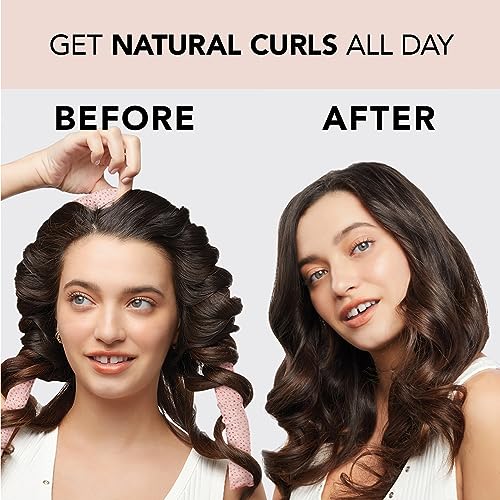 Kitsch Satin Heatless Curling Set – Heatless Hair Curler for Women, Hair Curler to Sleep In - with 2 Satin Scrunchies for Overnight Curls – No Heat Damage Styling with Heatless Curler - Micro Dot