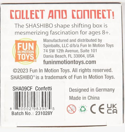 SHASHIBO Shape Shifting Box - STEM Magnetic Fidget Cube that Transforms Into Over 70 Shapes, Download Fun in Motion Toys Mobile App (Confetti)
