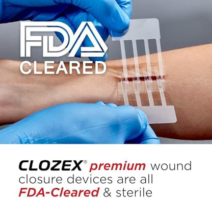 Clozex Emergency Laceration Closures - Repair Wounds Without Stitches, FSA HSA Eligible Skin Closure Device for 3 Individual Wounds Or Combine for Total Length of 3 3/8 Inches