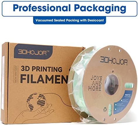 Matte PLA Filament 1.75mm, Upgrade Matte 3D Printer PLA Filament, 1KG*2 Bundle Cardboard Spool 3D Printing Filament for 3D Printers(Matte Green+Blue 2Pack)