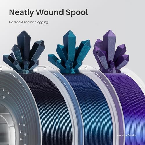 ELEGOO PLA Filament 1.75mm Galaxy Black 1KG, Shiny 3D Printer Filament Dimensional Accuracy +/- 0.02mm, 1kg Spool(2.2lbs) 3D Printing Filament for Most FDM 3D Printers