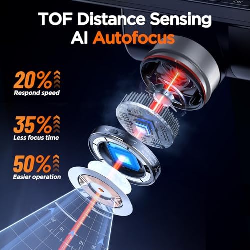 Elikliv Autofocus 4K Digital Microscope EM4K-AF, 52MP Soldering Microscope for PCB Repair, Coin Inspection & Watchmaking, 2000X Magnifier Scope, 8" IPS Screen, HDMI/USB Output, 10" Stand, 64GB Card