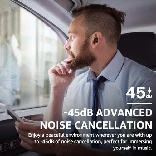 TOZO NC9 Hybrid Active Noise Cancelling Wireless Earbuds, 6 Mics ENC Clear Call, IPX8 Waterproof, in Ear Bluetooth 5.3 Headphones Stereo Bass Ear Buds 59H Playtime with LED Display 32 EQs via APP