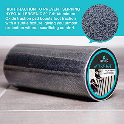 Anti Slip Traction Tape, 8 Inch x 30 Foot - Best Grip, Friction, Abrasive Adhesive for Stairs, Tread Step, Indoor, Outdoor (8" X 30')