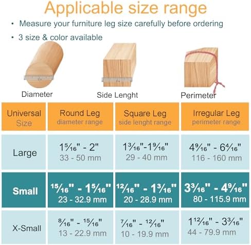 32pcs Chair Leg Floor Protectors,Bar stools Leg Protectors Caps,Dining Room Table Chair Leg Protectors for Hardwood Floors, Chair Leg Covers Silicone Felt Furniture Pads (Small fit: 0.9'' - 1.29'')