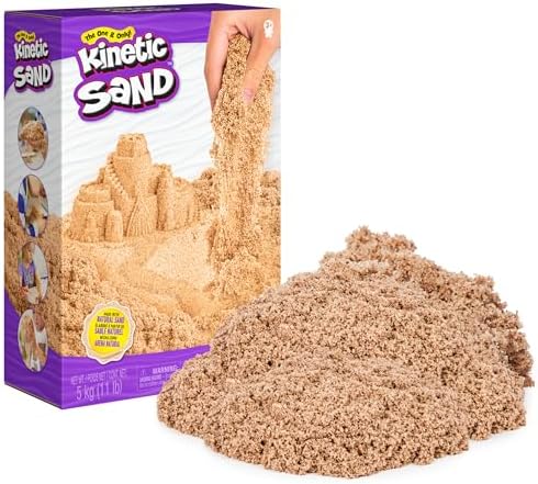 Kinetic Sand, 11lb (5kg) Natural Brown Play Sand Mega Box, Sensory Toys for Kids & Classroom, Back to School Teacher Must Haves (Packaging May Vary)