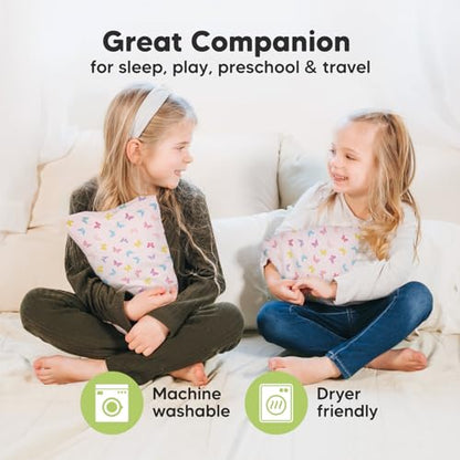 Mini Toddler Pillow with Pillowcase - 9x13 My Little Dreamy Travel Kids Pillow for Sleeping, Toddler Bed, Small, Tiny, Organic Cotton Pillowcase, Soft & Breathable, Kids 2-4 Years Old (Flutter)